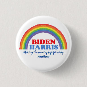 Biden Harris Rainbow Inspirational Quote Custom 3 Cm Round Badge