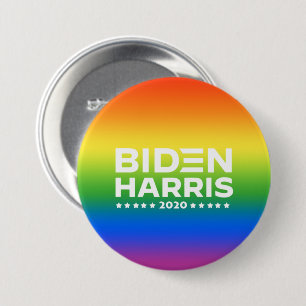 BIDEN HARRIS - Rainbow Pride Colours 7.5 Cm Round Badge