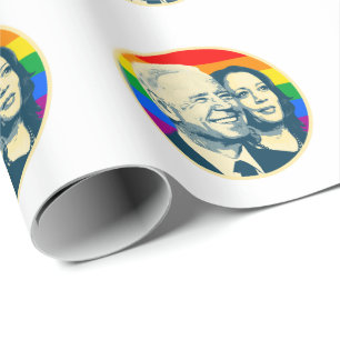 Biden Harris Rainbow Pride Wrapping Paper