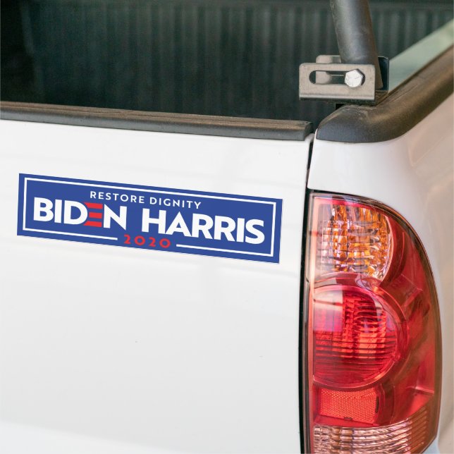 BIDEN HARRIS: Restore Dignity Bumper Sticker (On Truck)