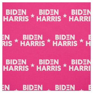 Biden / Harris Star Pattern White Logo Red Pink Fabric