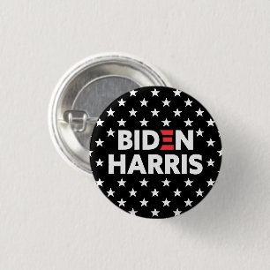 Biden / Harris Stars Pattern Black and White 3 Cm Round Badge