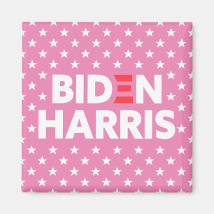 Biden / Harris Stars Pattern Pink Magnet