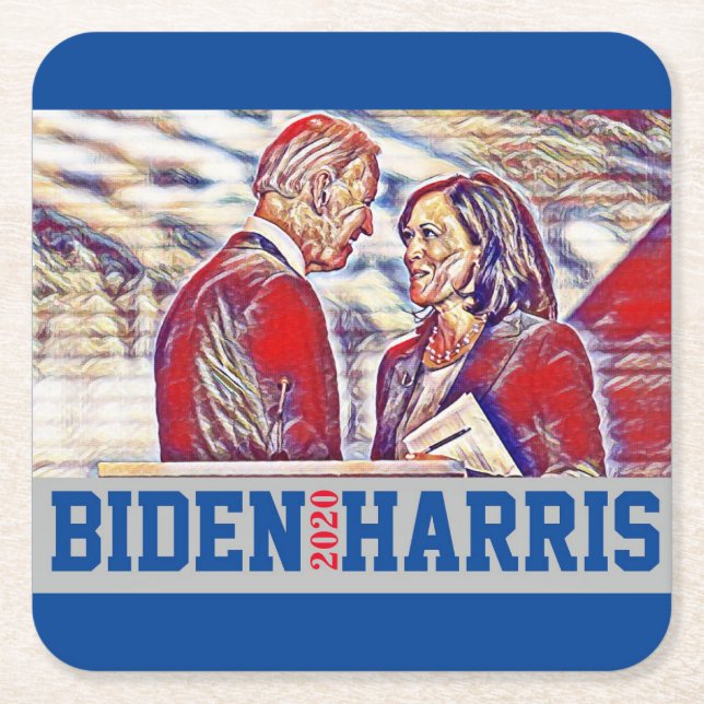 Biden Harris Together 2020 Square Paper Coaster (Front)