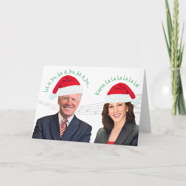 Biden Harris Trump-Free Christmas Greetings Holiday Card (Front)