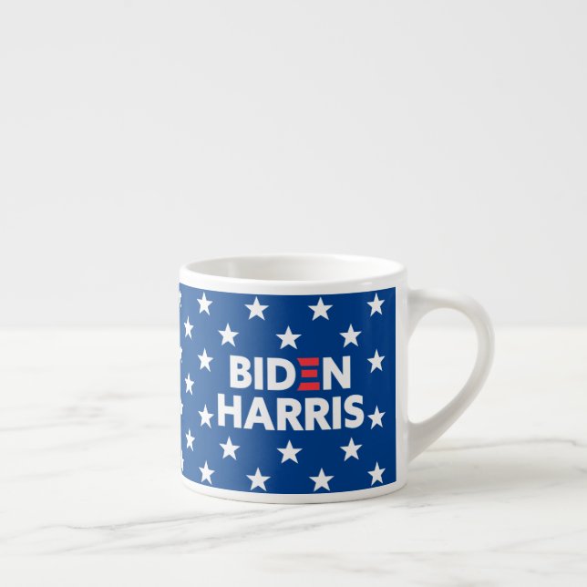 Biden / Harris White Stars Pattern Blue Espresso Cup (Right)