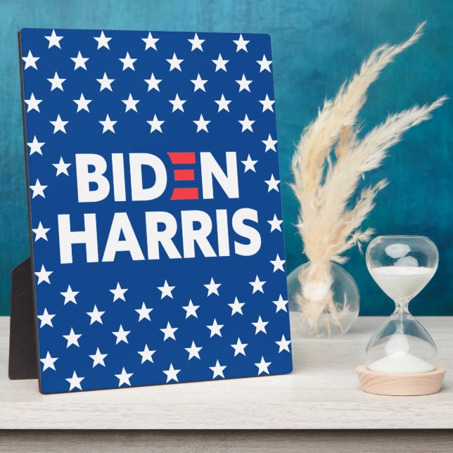 Biden / Harris White Stars Pattern Blue Plaque (Side)