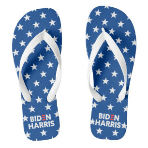 Biden / Harris White Stars Pattern Blue Thongs