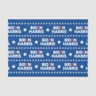 Biden / Harris White Stars Pattern Blue Tissue Paper