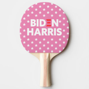 Biden / Harris White Stars Pattern Pink Ping Pong Paddle