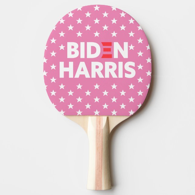 Biden / Harris White Stars Pattern Pink Ping Pong Paddle (Front)