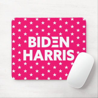 Biden Harris White Stars Pattern Red Pink Mouse Pad