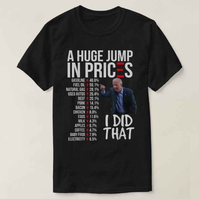 Biden High Prices Inflation Bad Economy Gas Unempl T-Shirt (Design Front)