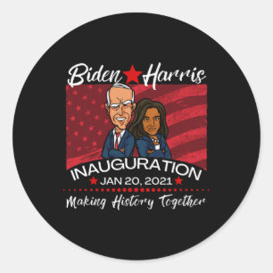 Biden Inauguration Making History Together Kamala Classic Round Sticker