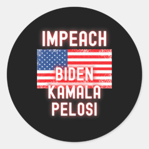 Biden Kamala Pelosi Woke Democrat 2024 Election Go Classic Round Sticker