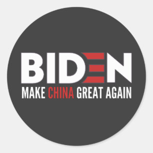 biden Make China Great Again Classic Round Sticker