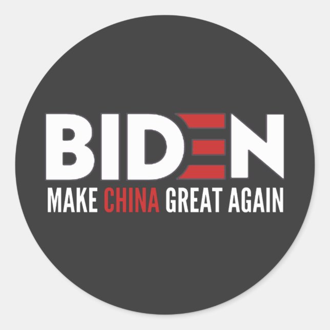 biden Make China Great Again Classic Round Sticker (Front)