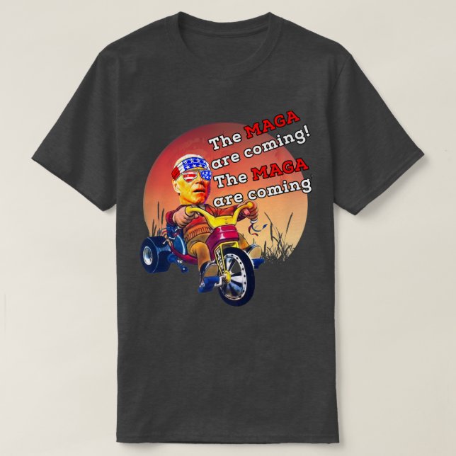 Biden Midnight Ride MAGA Are Coming Adult Costume  T-Shirt (Design Front)