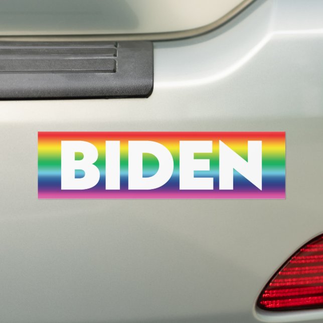 Biden rainbow pride lgbtq lgbt colours car bumper sticker (On Car)