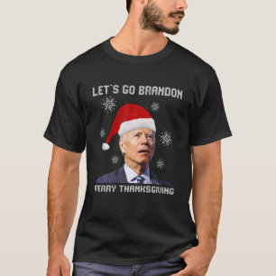 Biden Santa Merry Thanksgiving Lets Go Branson Bra T-Shirt
