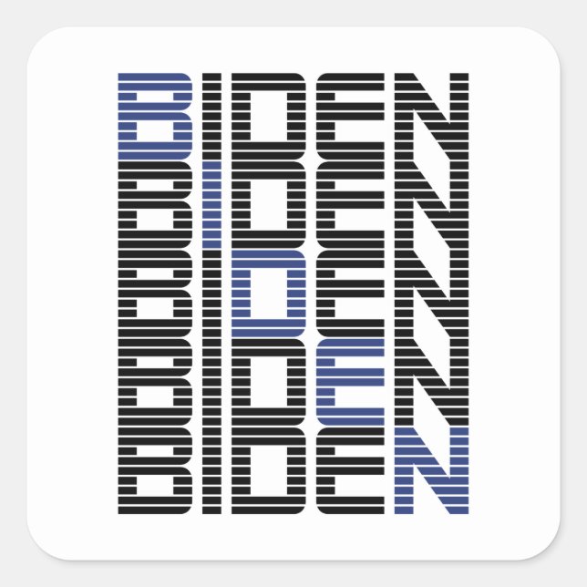 BIDEN text stacks Square Sticker (Front)
