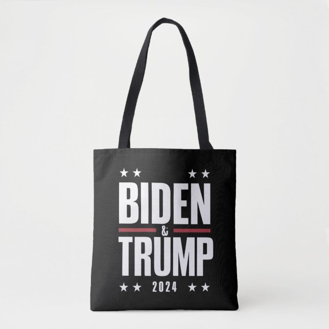 Biden Trump 2024 Funny Election Presidential VP Tote Bag (Front)