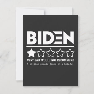 Biden Very Bad Would Not Recommend T-Shirt Thank You Card