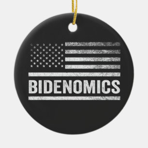 Bidenomics American Election Flag Democrat Harris Ceramic Ornament