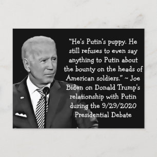 Biden's Quotes on Trump's Putin Relationship Postcard