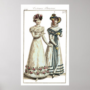 Biedermeier Fashion Print 1821 Poster