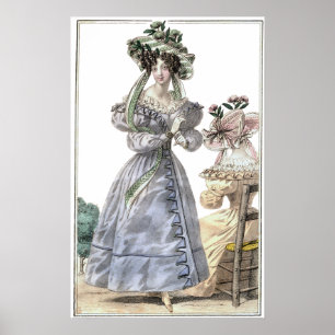 Biedermeier Fashion Print 1835 Ladies in Hats