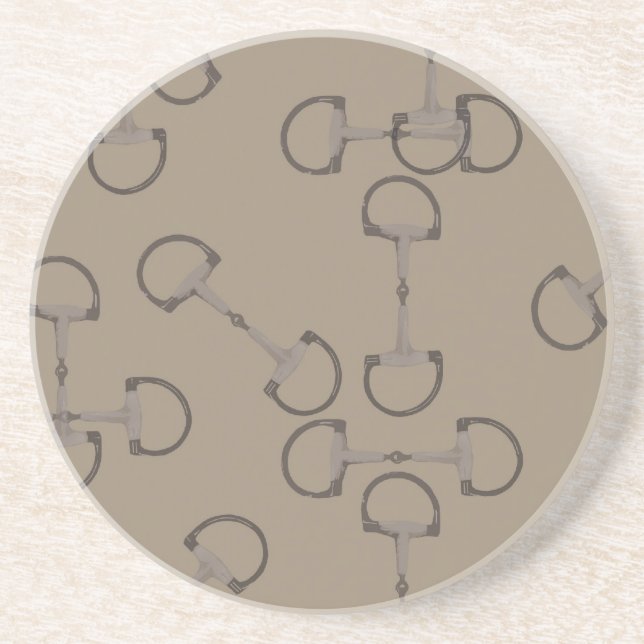 Biege Equestrian Horse Bits Coaster (Front)