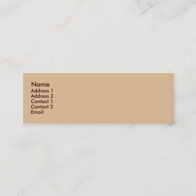 Biege Mini Business Card (Front)