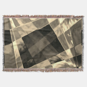 Biege or brown inclined squares and rectangles. throw blanket