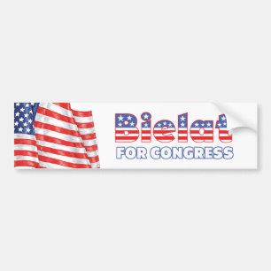 Bielat for Congress Patriotic American Flag Bumper Sticker