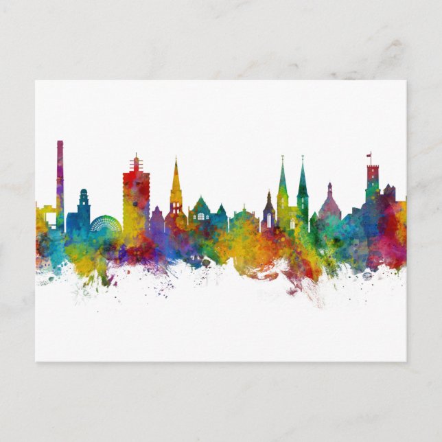Bielefeld Germany Skyline Postcard (Front)
