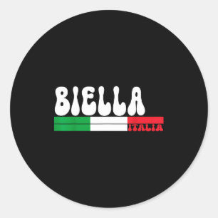 Biella City Italia Vintage Italy Flag For Travel L Classic Round Sticker