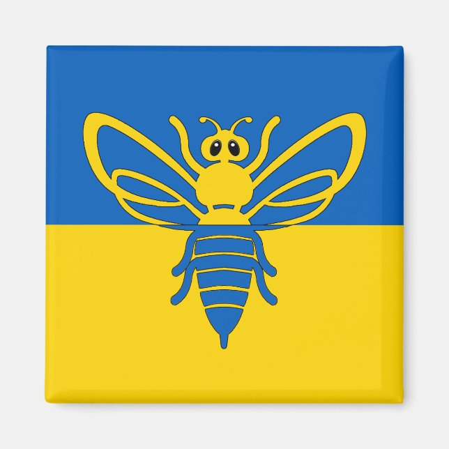 Biene vor der ukrainischen Flagge Magnet (Front)