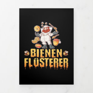 Bienen Flusterer Imker Gift For Bee Lover Tri-Fold Announcement