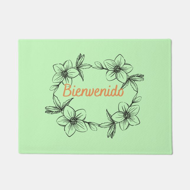 BIENVENIDO.  MEANING WELCOME (ESPANOL) DOORMAT (Front)