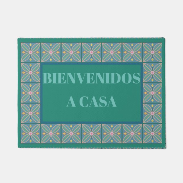 Bienvenidos a casa Spanish welcome Doormat (Front)