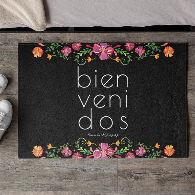Bienvenidos | Family Name Monogram Welcome Doormat (Creator Uploaded)
