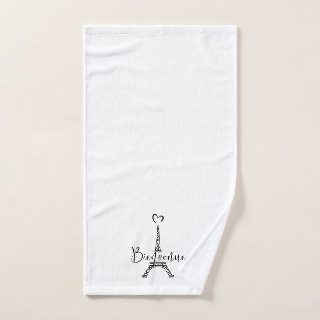 "Bienvenue" (Welcome in French) Bath Towel Set (Hand Towel)