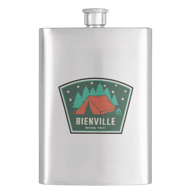 Bienville National Forest Camping Hip Flask (Front)