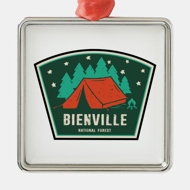 Bienville National Forest Camping Metal Ornament (Front)