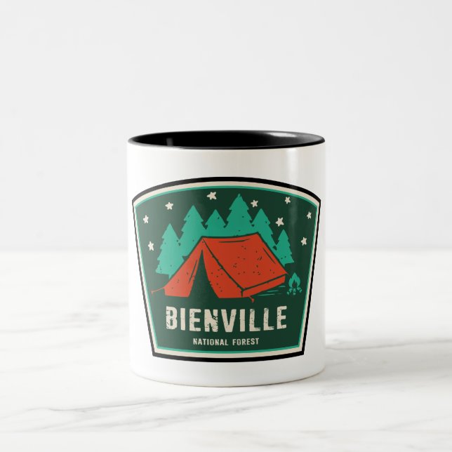 Bienville National Forest Camping Two-Tone Coffee Mug (Center)