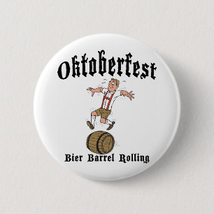 Bier Barrel Rolling Oktoberfest 6 Cm Round Badge