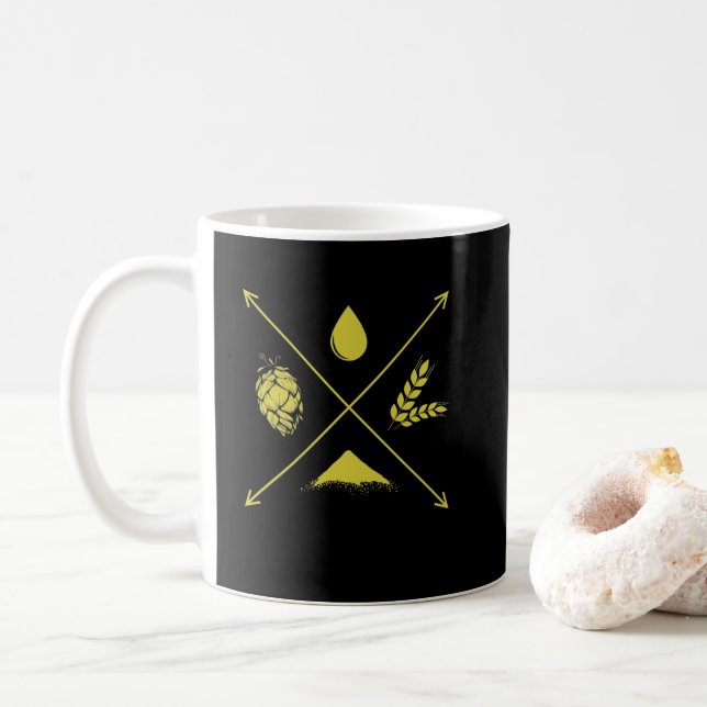 Bier brauen Wasser Hopfen und Malz Coffee Mug (With Donut)