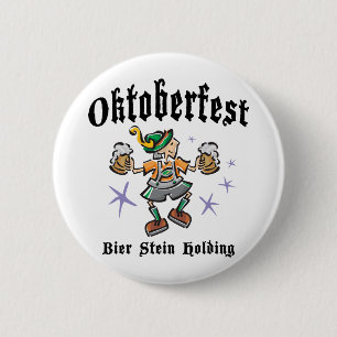 Bier Stein Holding Oktoberfest 6 Cm Round Badge