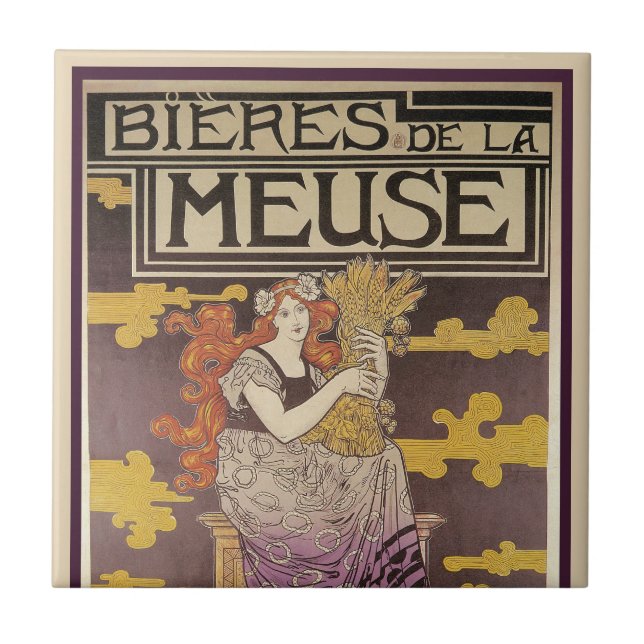 Biere de la Meuse by Marc Auguste Bastard Ceramic Tile (Front)